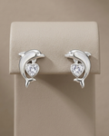 Dolphin Stud Earrings Sterling Silver