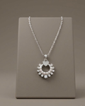 Heart Sunburst Necklace Sterling Silver