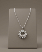 Heart Sunburst Necklace Sterling Silver