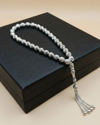 Textured 33-Bead Misbaha Sterling Silver