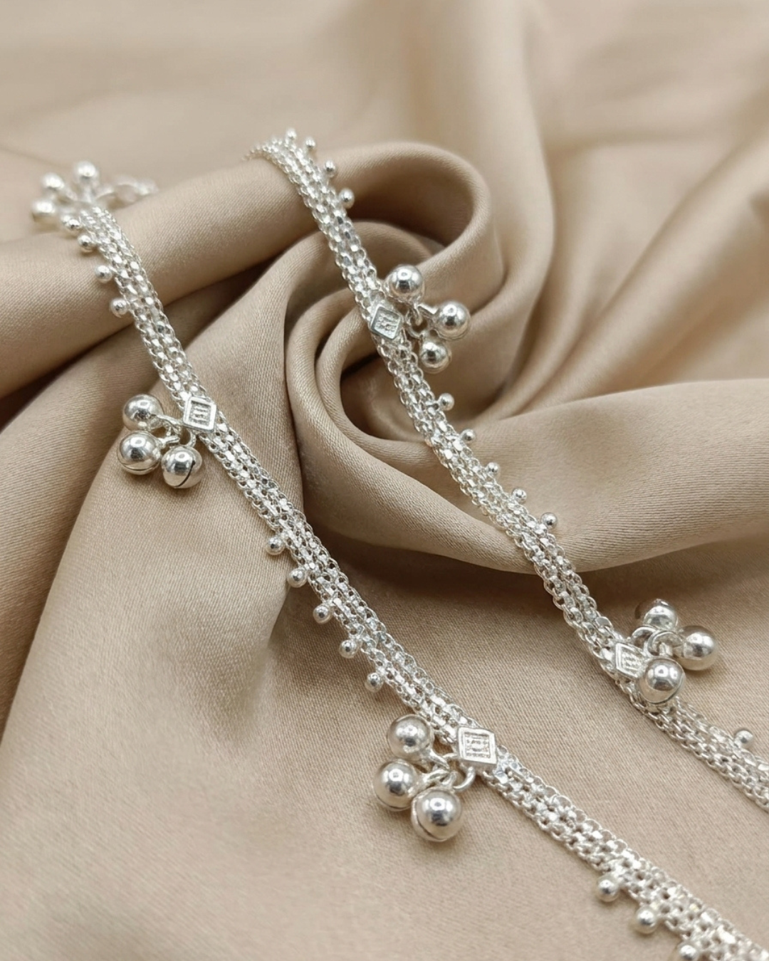 Multi-Chain Ghungroo Silver Payal