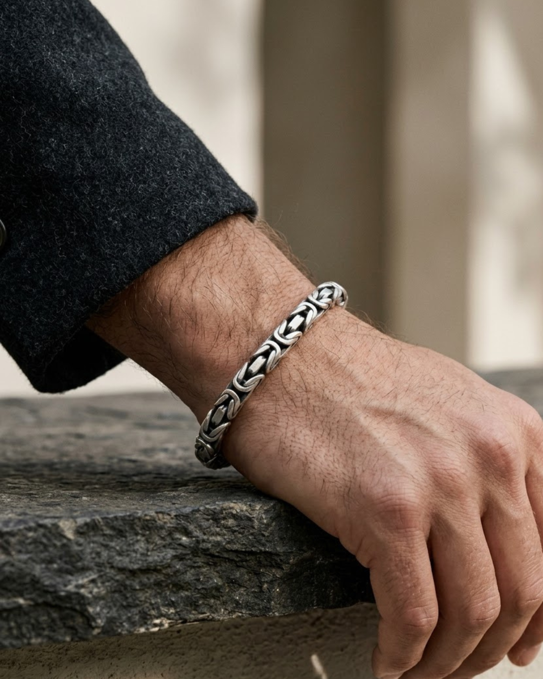 Byzantine Men's Bracelet Sterling Silver
