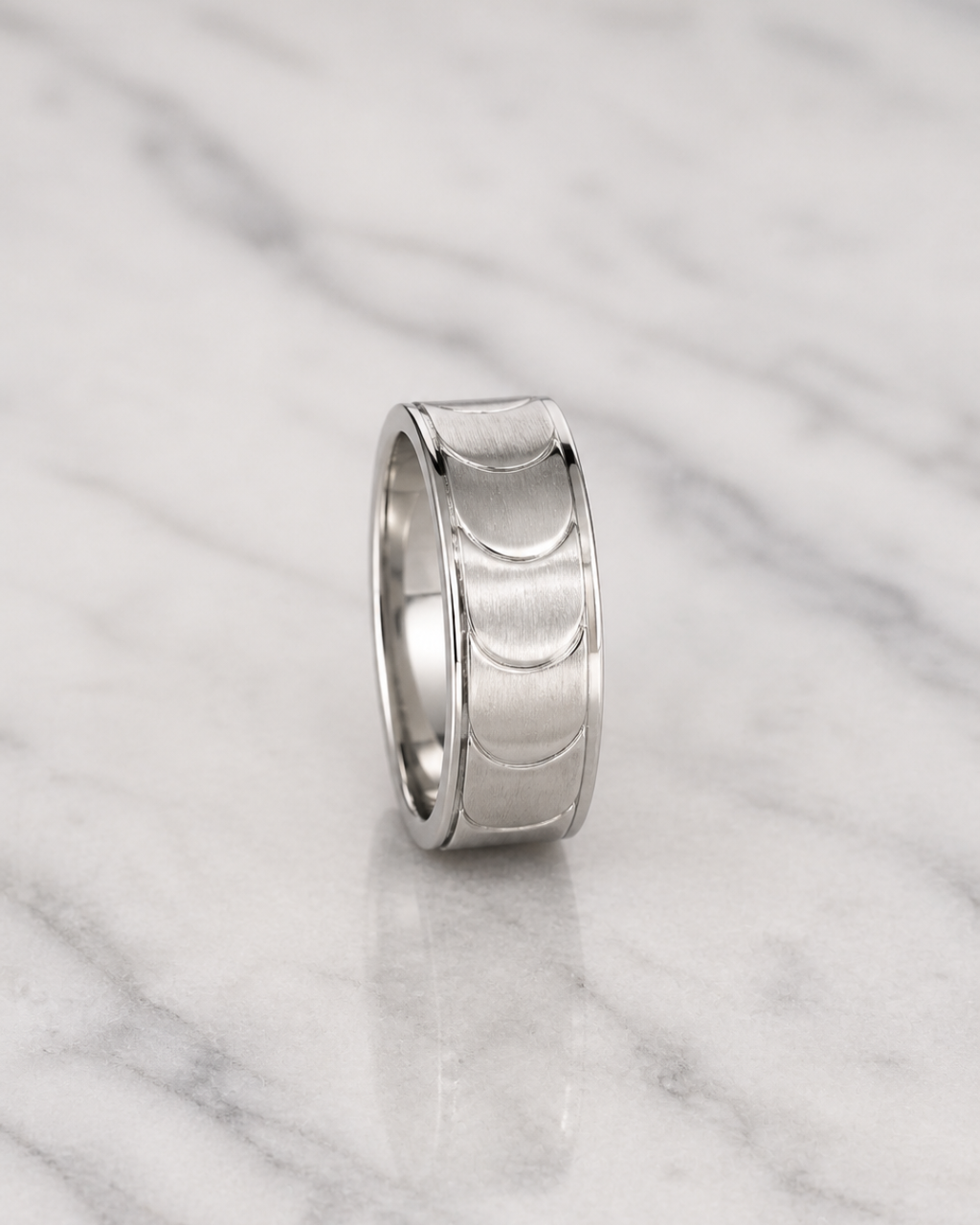 Lunar Crescent Engraved Men’s Dibla Ring