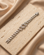 Shimmering Cuban Link Silver Bracelet