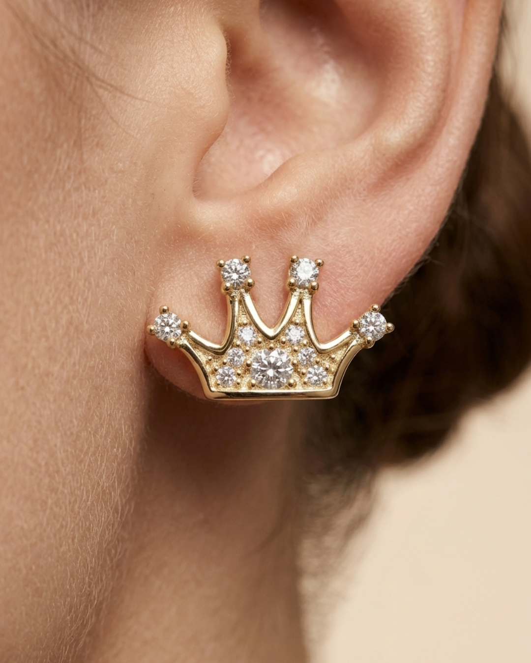 Crown Studs Earring Sterling Silver