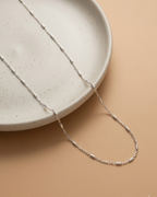 Bar & Cable Chain Necklace Sterling Silver