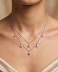 Teardrop Charm Necklace Sterling Silver