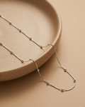 Beaded Box Chain Necklace Sterling Silver