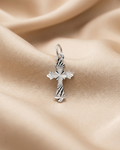 Baroque Radiant Diamond Cut Cross Pendant