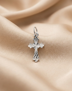 Baroque Radiant Diamond Cut Cross Pendant