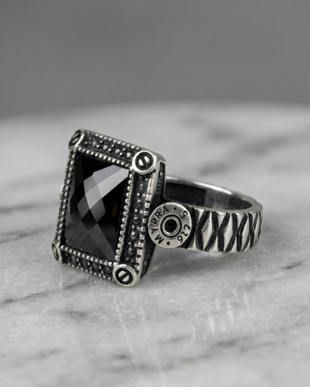 Industrial Onyx Signet Turkish Men’s Ring