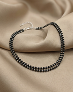 The Onyx Double Strand Silver Payal