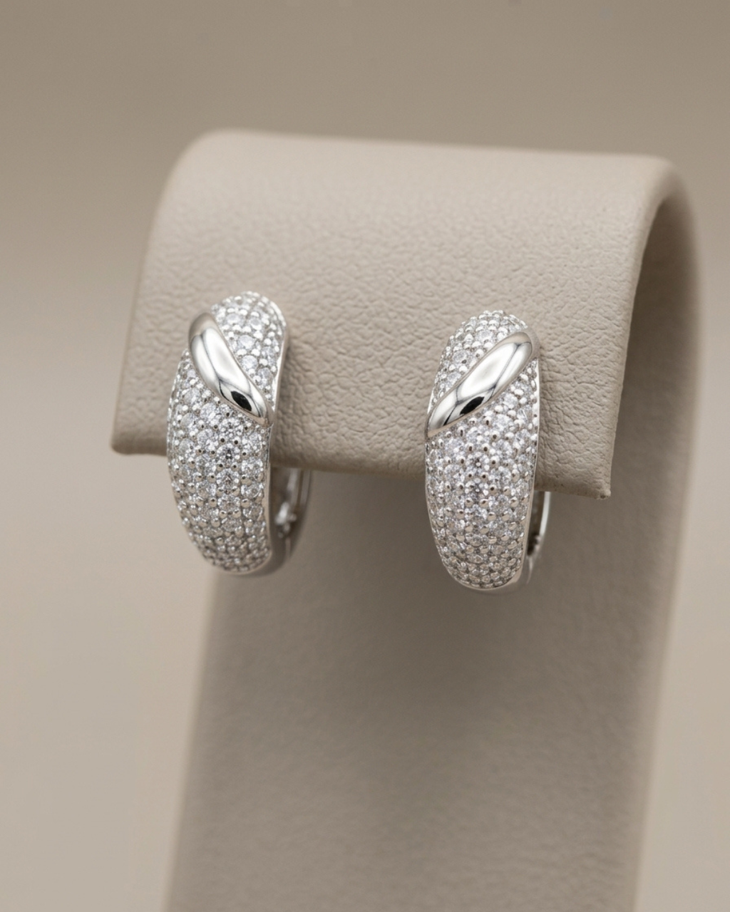 Domed Crisscross Stud Earrings Sterling Silver