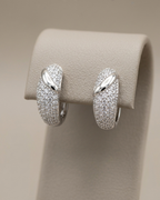 Domed Crisscross Stud Earrings Sterling Silver