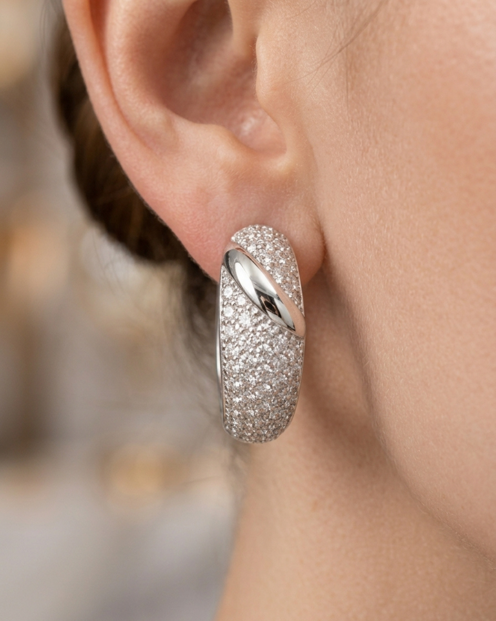 Domed Crisscross Stud Earrings Sterling Silver