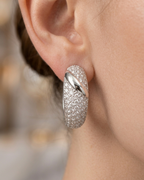 Domed Crisscross Stud Earrings Sterling Silver