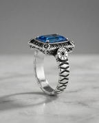 Sapphire Blue Industrial Men’s Ring