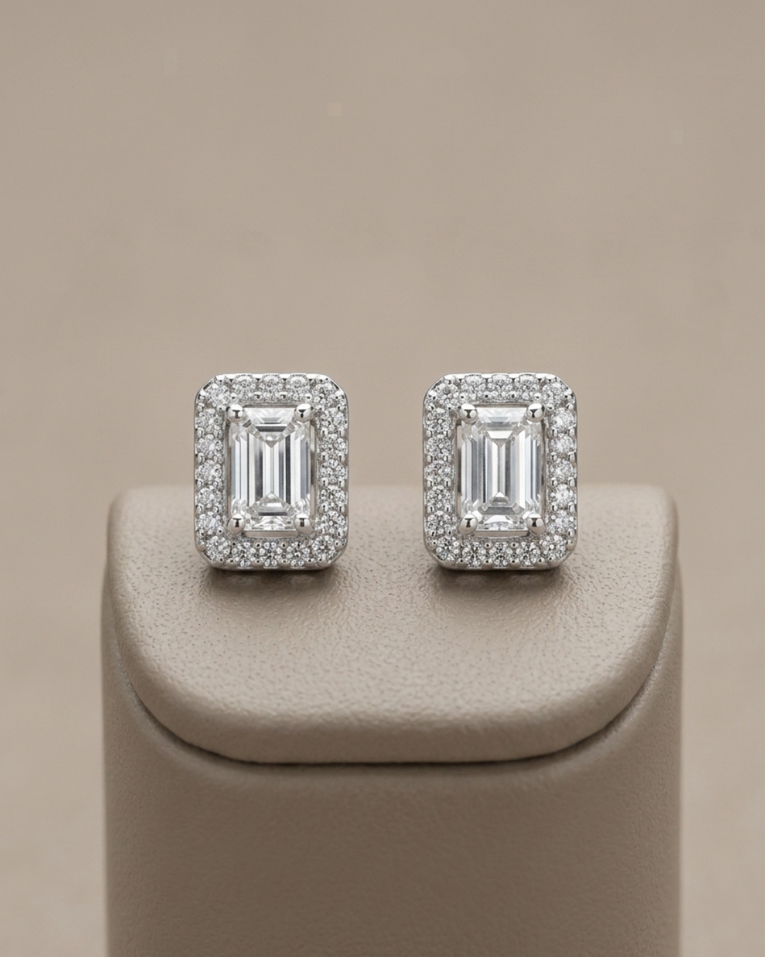 Emerald Studs Earring Sterling Silver
