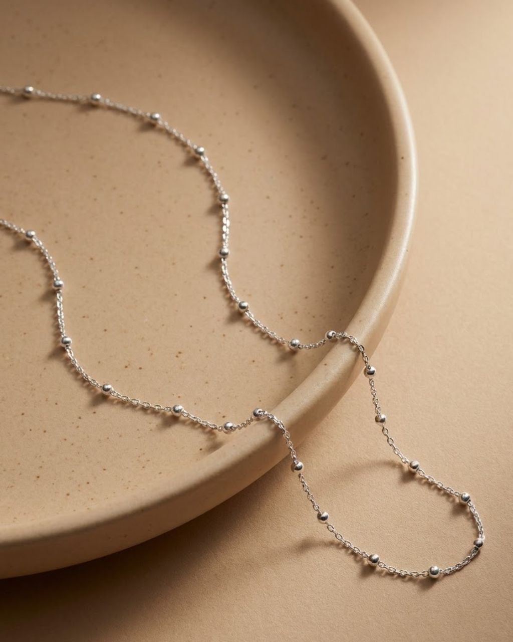 Beaded Satellite Chain Sterling Silver