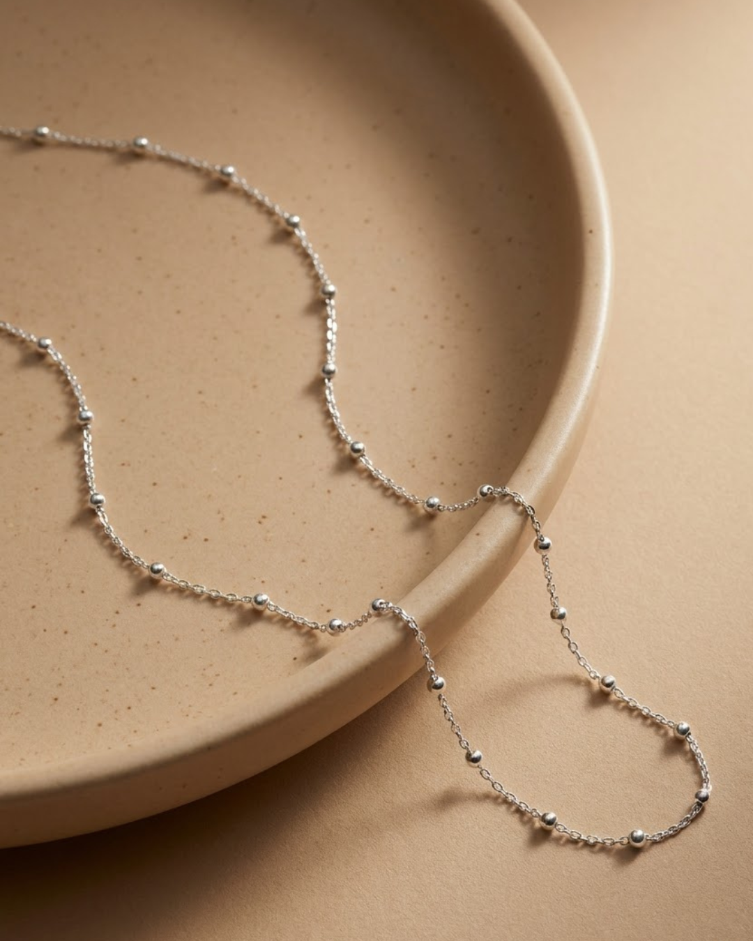 Beaded Satellite Chain Sterling Silver