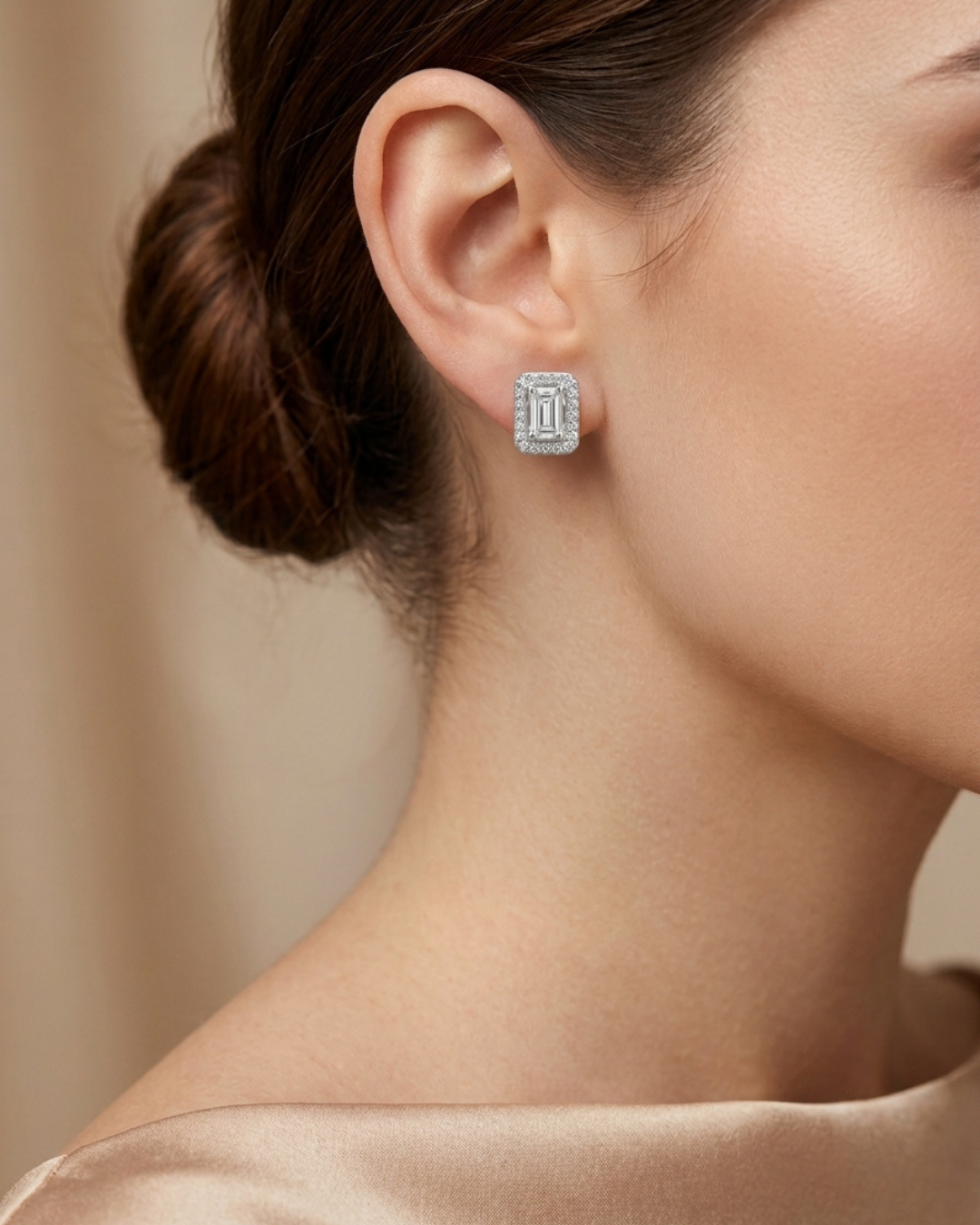 Emerald Studs Earring Sterling Silver