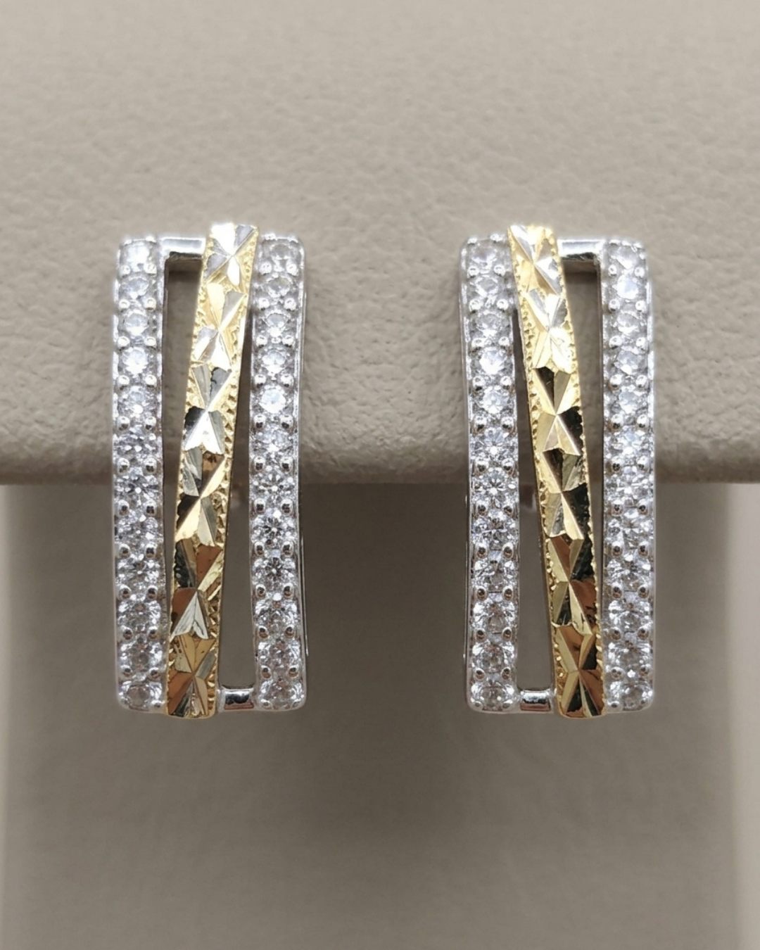 Rectangular Bar Stud Earrings Sterling Silver