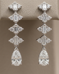 Geometric Drop Stud Earrings Sterling Silver