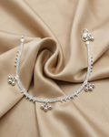 Traditional Ghungroo Charm Anklet Sterling Silver
