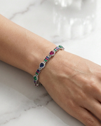 Multi Gemstone Halo Bracelet
