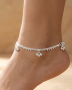 Traditional Ghungroo Charm Anklet Sterling Silver