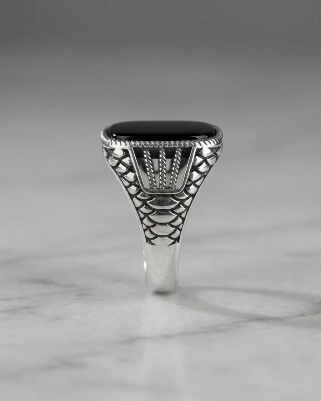 Handcrafted Turkish Scale Signet Men’s Ring