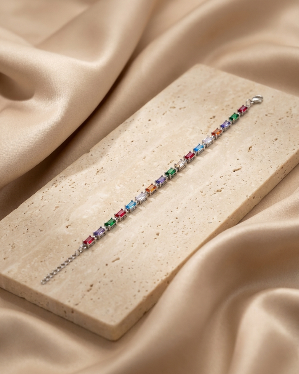 Prism Rainbow Baguette Bracelet