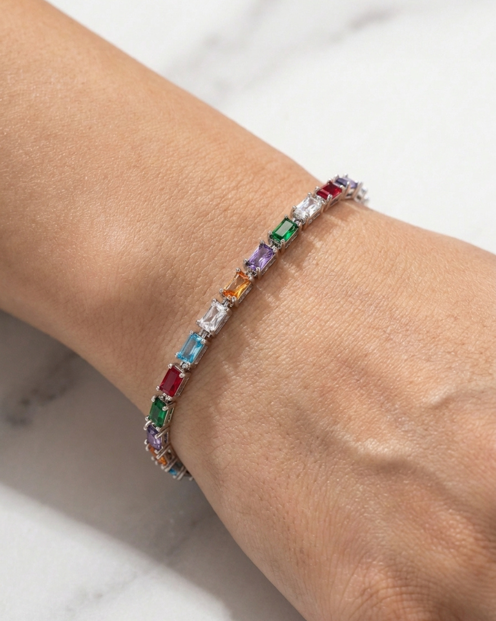 Prism Rainbow Baguette Bracelet