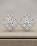 Floral Openwork Stud Earrings Sterling Silver