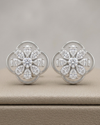 Floral Openwork Stud Earrings Sterling Silver