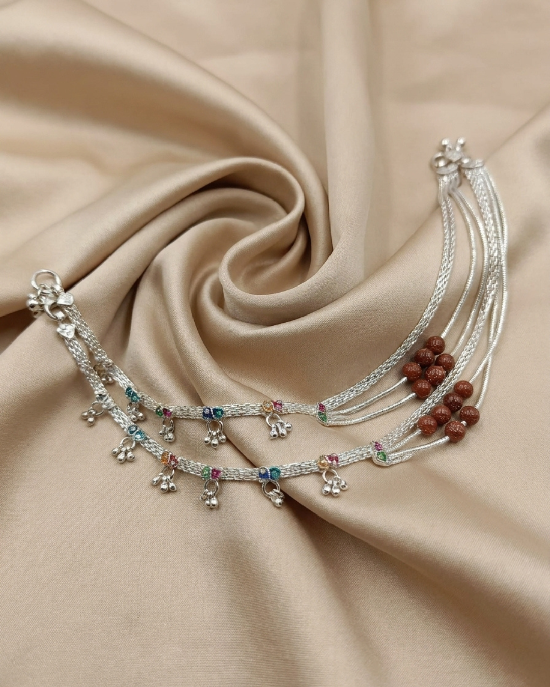 Royal Shimmer Traditional Silver Payal