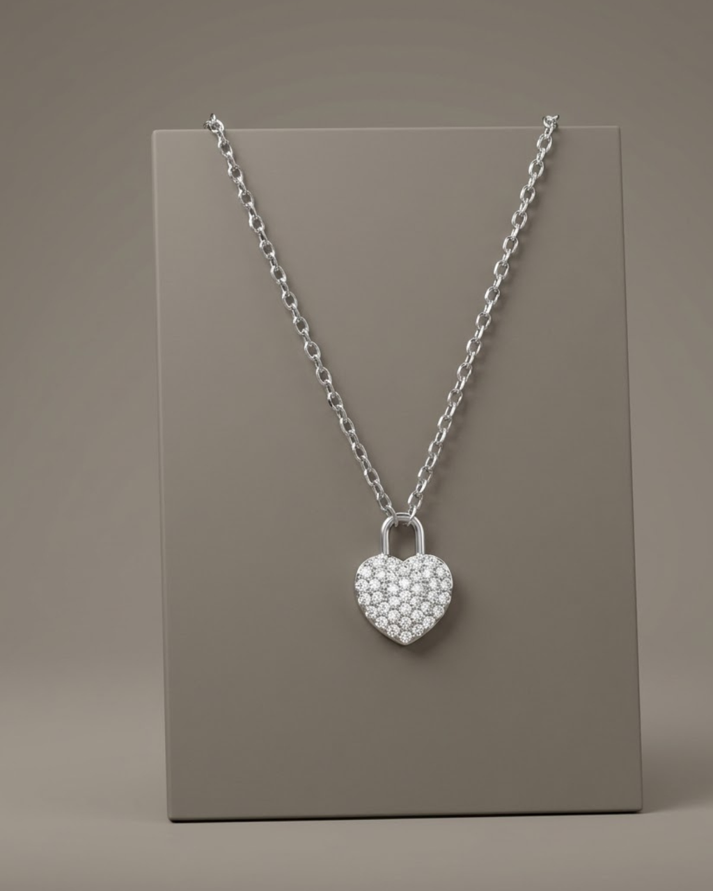 Heart Lock Necklace Sterling Silver
