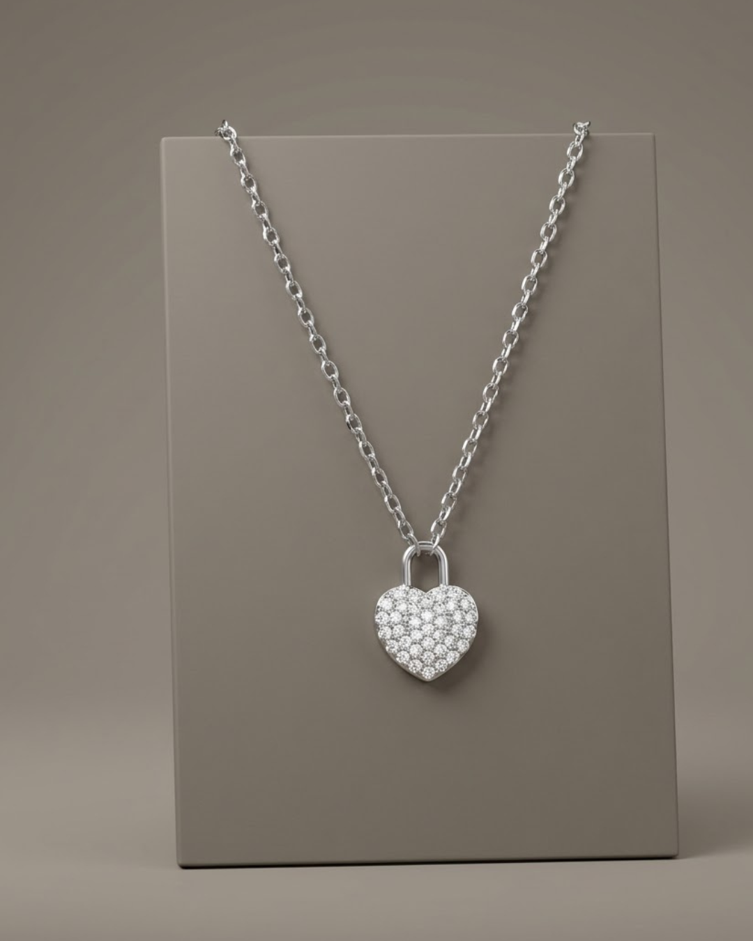 Heart Lock Necklace Sterling Silver