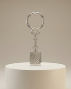 Silver Diagonal Stripe Keychain