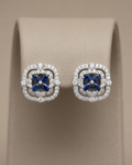 Cushion Flower Stud Earrings Sterling Silver
