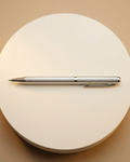 Silver Linear Grooved Ballpoint Pen