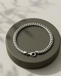Oxidized Curb Men's Bracelet Sterling Silver