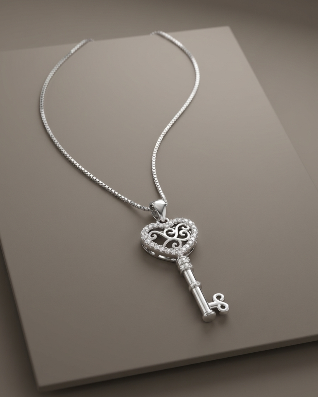 Key Necklace Sterling Silver