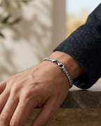 Oxidized Curb Men's Bracelet Sterling Silver