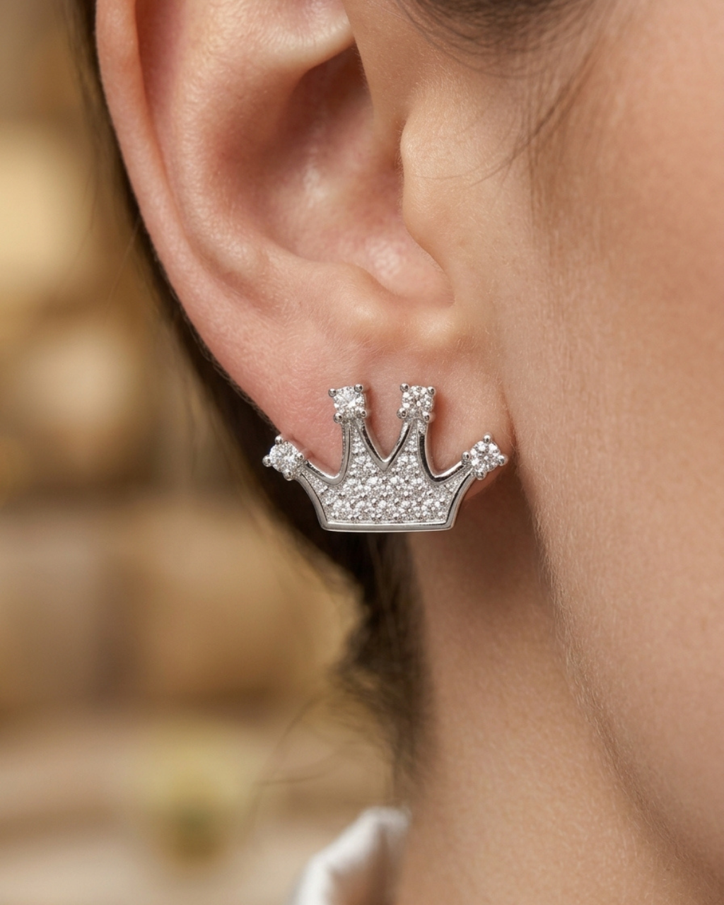 Crown Studs Earring Sterling Silver