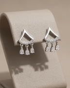 Geometric Chandelier Studs Earring Sterling Silver
