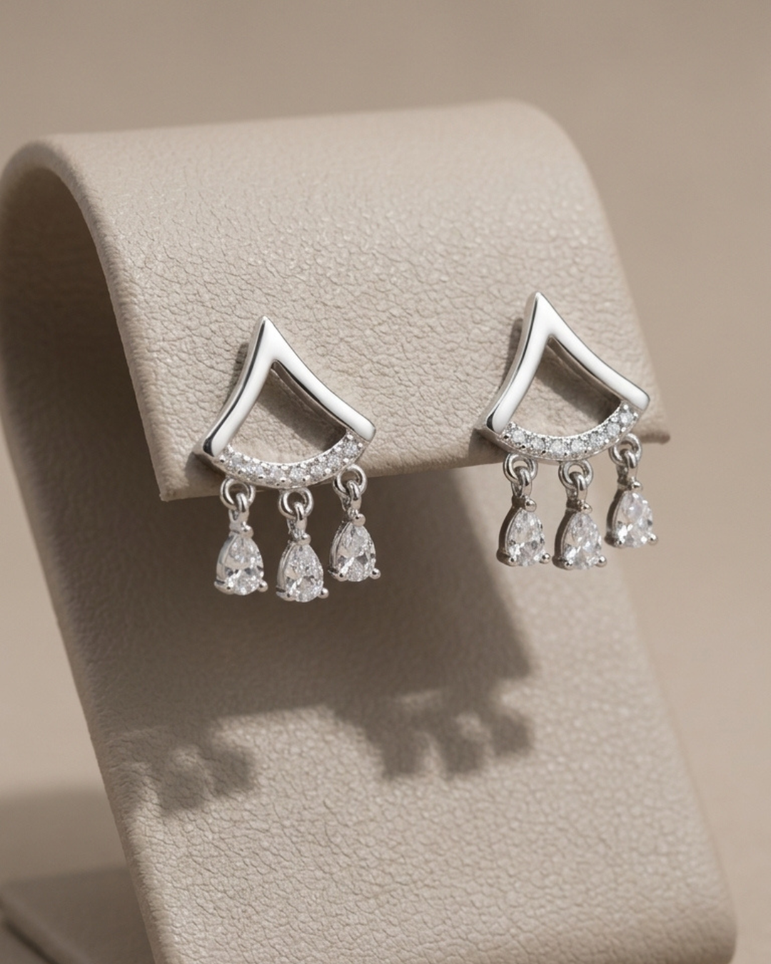 Geometric Chandelier Studs Earring Sterling Silver