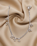 Crystal Station Cluster Silver Anklet