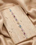 Pastel Rainbow Oval Halo Tennis Bracelet