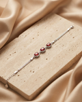 Crimson Oval Halo Bracelet